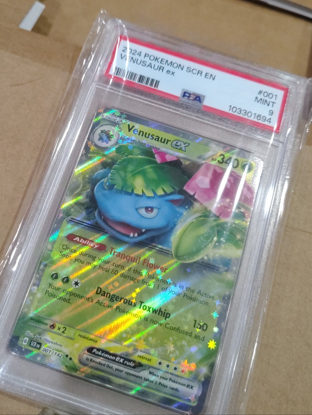2024 Pokemon Scr En-stellar Crown #001 Venusaur Ex PSA 9